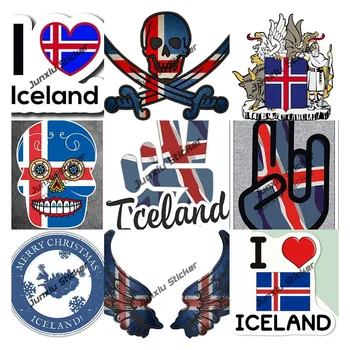 Izlandi matricák Szerelem izlandi Izland zászló szárnyak Kreatív motorkerékpár autó matricák Matrica Aranyos kiegészítők Dekor ragasztó matrica