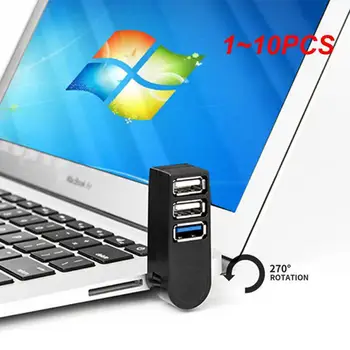 1 ~ 10DB Univerzális Mini forgatható 3 portos USB 3.0 hub nagy sebességű adatátviteli osztódoboz adapter USB bővítő PC-hez laptop