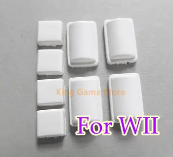 1szett/lot 8 az 1-ben fehér és fekete csavargumi lábfedél készlet WII konzolhoz Csavar porvédő Nintendo Wii-hez