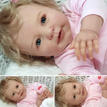 Bebe újjászületett 22 hüvelykes Lisa újjászületett baba kész kézzel készített festett élethű újszülött baba кукла реборн bebe újjászületett reallista