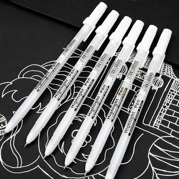 50db kreatív fehér tinta gél toll kiemelő jelölő toll 0,8 mm-es finom hegy diák írószerekhez rajz művészet írás iskolai kellékek