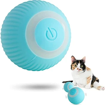 Automatikus guruló macskalabda interaktív okos játék led fény peppy kisállat labdák guruló vadászösztön cica vicces edzőjáték