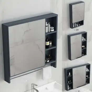 Fürdőszoba Fali szekrény Szekrény Falra szerelhető vízálló tükörszekrény könnyű Luxus mosdó étkészlet tárolás