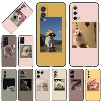 Phone Case for OnePlus Nord 3 CE 2 Lite 5G ACE N100 N20 N30 N10 11 10 9 8 7T Pro Cute Cat rózsaszín vicces művészeti kamera védőburkolat