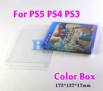 1PC PET átlátszó műanyag átlátszó doboz SONY Playstation 5-höz PS5 színek kártya kijelző Tárolótok védő PS3-hoz PS4-hez
