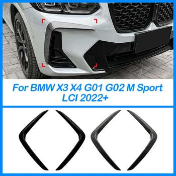 BMW X3 X4 G01 G02 M Sport LCI 2022 2023 első lámpákhoz Keretek fedél Lökhárító ajak díszítés Air Knife rács Testkészlet fényes fekete ABS