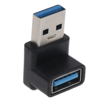 90 fokos jobbra hajlító USB Férfi-anya hosszabbító csatlakozó adapter számítógépes notebook lemezhez
