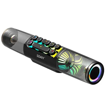 SOAIY RGB Color TF kártya USB flash meghajtó AUX mikrofon bemenet SH19S hordozható vezeték nélküli BT 5.0 játék SOAIY hangszóró