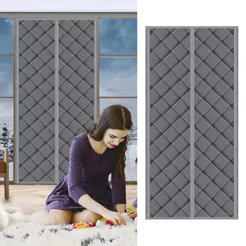 Kihangosító mágneses képernyős ajtó Szigetelt ajtófüggöny Szigetelt termikus ajtófüggöny szélálló magánélettel télen