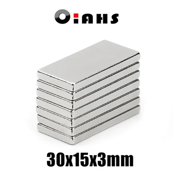 2db 30x15x3mm szuper erős ritkaföldfémblokk NdFeB mágnes neodímium N35 mágnesek 30 * 15 * 3mm