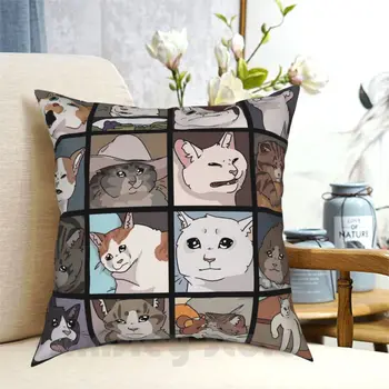 Meme Cats 2.0 Pillow Case nyomtatott Home Soft DIY párnahuzat Macskák Cica macska kiscicák Miau Meme Crying Crying Cats Crying Cats Crying
