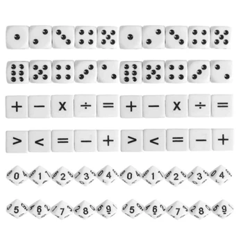30db/csomag 16mm akril matematikai kockák társasjáték kellékek Oktatási gyerekeknek Kerek sark Digitális kockák Dropship