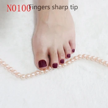 24PCS divattervezés aranyos lábujjak legújabb francia stílusú cukorka színes hamis lábujj Purpurin #N0100
