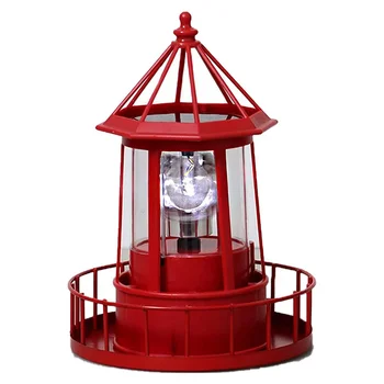 LED napelemes világítótorony, 360 fokos forgó lámpa Udvari dekoráció vízálló kerti tornyok szobor lámpák A