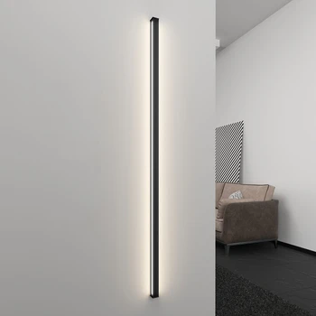 Egyszerű modern LED szalag fali lámpa fényes függőleges vonal nappali éjjeli folyosó háttér fali lámpa hálószoba Llamp világítás