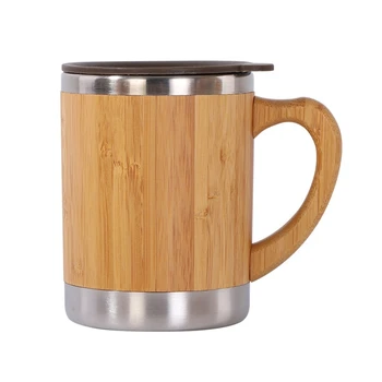 A bambusz kávés teacsésze szigetelt kávésbögre irodai használatra melegen vagy hidegen tartja az italokat