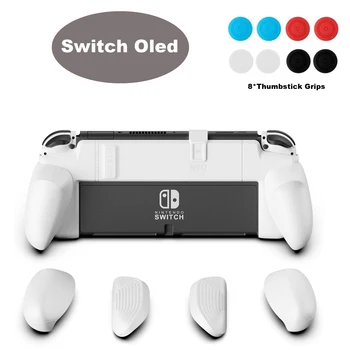 Dokkolható kényelmes védőtok Cserélhető kézi markolatok hüvelykujj markolattal Nintendo Switch OLED konzol tartozékokhoz
