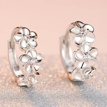 Kiváló divat Stud fülbevaló Cirkon fülbevaló Virág fülbevaló Fülbevaló nőknek Esküvői fülbevaló Ékszer kiegészítők Ajándékok