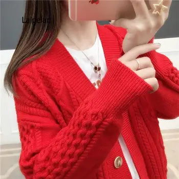 vágott Cardigan Harajuku pulóver 2021 Cardigan Pure Color női dzseki női kötés Új