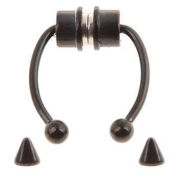 Mágneses septum hamis orrgyűrűk rozsdamentes acél patkó orrgyűrű karika ajándék
