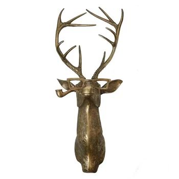Északi bronzgyanta Állat fejszoborhoz szemüveggel Falra szerelhető medve egér szobor figura függő függő medáldísz