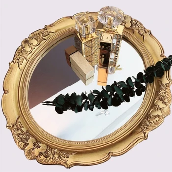 Fényképészeti kellék dekoratív tükör Vintage tükör retro stílusú tükör smink eszköz otthoni tároláshoz Dekor fal