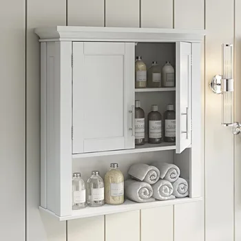 RiverRidge Home Somerset kollekció 2 ajtós fürdőszobai tároló faliszekrény 1 nyitott polccal és 2 belső polccal, fehér