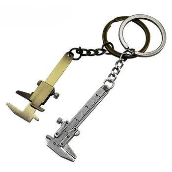 Mini Vernier féknyereg kulcstartó hordozható kompakt szerszám cinkötvözet kulcstartó szerszám kis medál