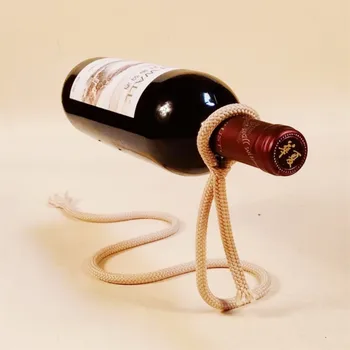 Kreatív kígyó alakú vörösbortartó felfüggesztett kötéldíszítéssel Egyszerű modern borosüveg kijelző állvány Otthoni asztaldekoráció