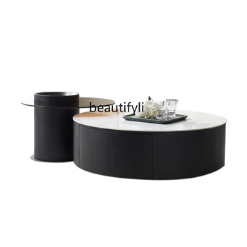 Super Long Stone Plate TV szekrény Modern minimalista nappali Kreatív és kissé luxus méretű dohányzóasztal kombináció