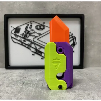 3D nyomtatás Gravitációs kés Kölyök ugrás Kis retek kés kés Mini modell medál Nyomókártya dekompressziós játék Mini pillangó kés