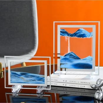 3D üveg Homokhomok Homokóra Mozgó homok Művészet Kép téglalap Üveg díszek Asztali dekoráció Futóhomok Festés Lakberendezés