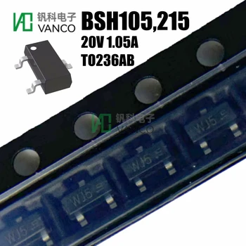 Új eredeti 10/20/50/100db tranzisztorkészlet BSH105,215 MOSFET N-CH 20V 1.05A TO236AB raktáron