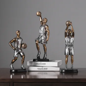 európai stílusú szimulációs sportolók kreatív dekoráció kosárlabda sportfigurák nappali TV-szekrény tanulmány kivitelezés