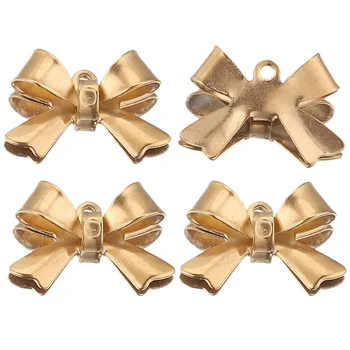 20db / tétel rozsdamentes acél aranyozott bowknot íj fülbevaló lóg medálok DIY nyaklánc karkötő ékszerkészítéshez Nagykereskedelem
