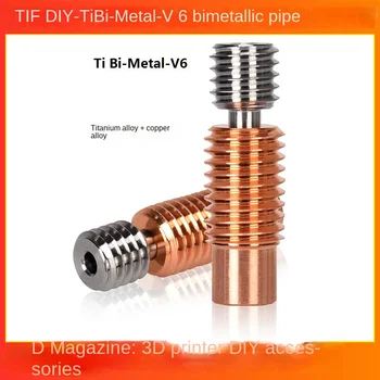 nyomtatás 3D nyomtató tartozékok E3D V6 bimetál csőmunka Rézötvözet Titánötvözet Ti Bi Metal V6