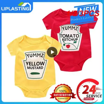 1/2/3DB Új Baby Rompers Jumpsuit Twins Aranyos nyári pamut rövid ujjú piros paradicsom háromszög mászó ruhák csecsemő fiú