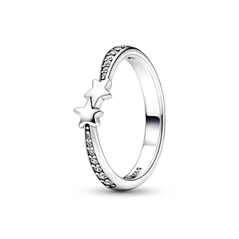 Új 925 sterling ezüst Pandora hullócsillagok csillogó gyűrű nőknek születésnapi zsúr divatos ékszer ajándék