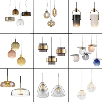 Nordic Simple Light Luxus Étterem Bár Csillár Hotel Éjjeli kreatív egyfejű üveg pedáns lámpa