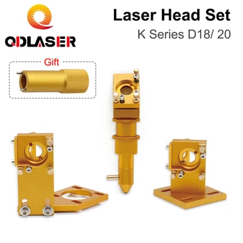 QDLASER CO2 lézerfej szett K sorozat arany színű D12 18 20 FL50.8mm objektív 2030-hoz 4060 K40 lézergravírozó vágógép