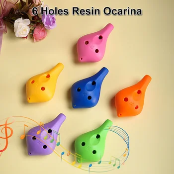 6 lyukú gyanta Ocarina Alto C hordozható Ocarina egyszerű stílusú hangszer zenekedvelőknek és kezdőknek