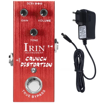 IRIN AN-05 gitár effekt pedál ropogás torzítás nagyszerű válasz brit klasszikus rock torzító effekt pedál adapterrel