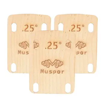 3 darab Muspor gitár nyakkendő Shims 0,25 fokos tömör juhar nyakpárnák lap elektromos gitárhoz Csavarozható nyaktömítés párna