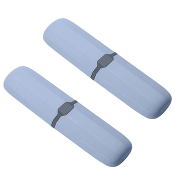 2X Travel fogkefe tok nyújtható fogkrémtartó tartály antibakteriális állítható doboz kék