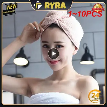 1~10PCS Női Gyors törölközők Mikroszálas szövet Haj Kalap motorháztetők Lady turbán Fürdőszoba törölköző Abszorbens zuhany haj
