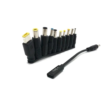 USB C típusú PD hálózati adapter átalakító DC csatlakozó kábel kábel 5.5X2.1 mm apa Asus Toshiba laptop adapter