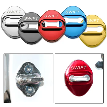 4db / készlet rozsdamentes acél autó matrica ajtózár fedél sapkák Suzuki Swift autó emblémák kiegészítők