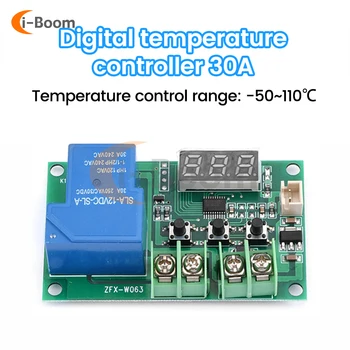 W1209 DC12V -50 ~ 110 °C termosztát LED digitális kijelző 0,1 ° C nagy pontosságú hőmérséklet-kapcsoló modul 30A egycsatornás relével