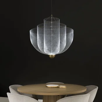 Olasz design medál könnyűfém madárketrec felfüggesztő lámpa Modern divat ruha áruház világítás