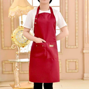 Pure Color konyhai főzőkötény nőnek Férfi szakács pincér Kávézó Shop BBQ fodrász Kötények Előke Egyszerű konyhai kiegészítő